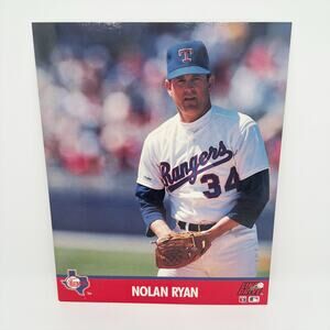 🎁 Vintage 1991 MLB Pitcher Nolan Ryan Line Drive Baseball Action Photo 8x10